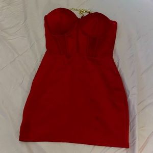 NWT Red Body Con Corset Dress